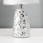 Настольная лампа с абажуром RISALUX «Флекс», Е14, 40 Вт, серебро, 20×20×32.5 см - Фото 4