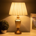 Настольная лампа с абажуром RISALUX «Камелия», Е27, 40 Вт, латунь, 29×29×29.5 см - Фото 4