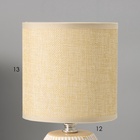 Настольная лампа с абажуром RISALUX «Наоми», Е14, 40 Вт, бежево-белый, 13×13×27 см - фото 29835636