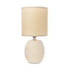Настольная лампа с абажуром RISALUX «Наоми», Е14, 40 Вт, бежево-белый, 13×13×27 см - фото 29835639