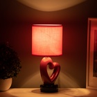 Настольная лампа с абажуром RISALUX «Сердце», Е14, 40 Вт, красный, фигурное основание, 13×13×29 см - Фото 4