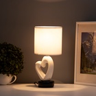 Настольная лампа с абажуром RISALUX «Сердце», Е14, 40 Вт, белый/чёрный, фигурное основание, 13×13×29 см - Фото 4