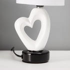 Настольная лампа с абажуром RISALUX «Сердце», Е14, 40 Вт, белый/чёрный, фигурное основание, 13×13×29 см - Фото 6