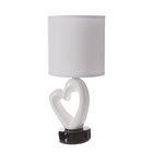 Настольная лампа с абажуром RISALUX «Сердце», Е14, 40 Вт, белый/чёрный, фигурное основание, 13×13×29 см - Фото 9