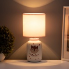 Настольная лампа с абажуром RISALUX «Киса» детская, Е14, 40 Вт, бело-розовый, 13×13×27 см - Фото 4