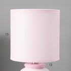 Настольная лампа с абажуром RISALUX «Киса» детская, Е14, 40 Вт, бело-розовый, 13×13×27 см - Фото 5