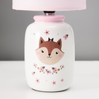 Настольная лампа с абажуром RISALUX «Киса» детская, Е14, 40 Вт, бело-розовый, 13×13×27 см - Фото 6