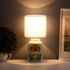 Настольная лампа с абажуром RISALUX «Тигрик» детская, Е14, 40 Вт, зелёный, 13×13×27 см - Фото 4