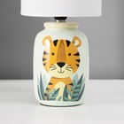 Настольная лампа с абажуром RISALUX «Тигрик» детская, Е14, 40 Вт, зелёный, 13×13×27 см - Фото 6