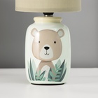 Настольная лампа с абажуром RISALUX «Мишка» детская, Е14, 40 Вт, зелёный, 13×13×27 см - Фото 6