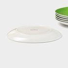 УЦЕНКА Набор тарелок Доляна «Палитра», d=26.5 см, фарфор, 6 шт., зелёный - Фото 4