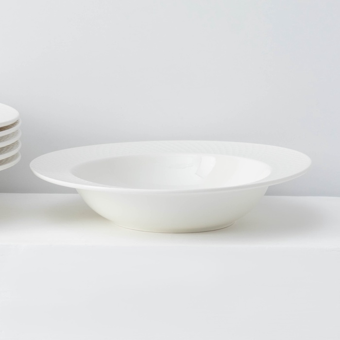 Набор тарелок глубоких фарфоровых Wilmax «Юлия Высоцкая», 6 предметов: 400 мл, d=22,5 см, цвет белый - фото 114052474