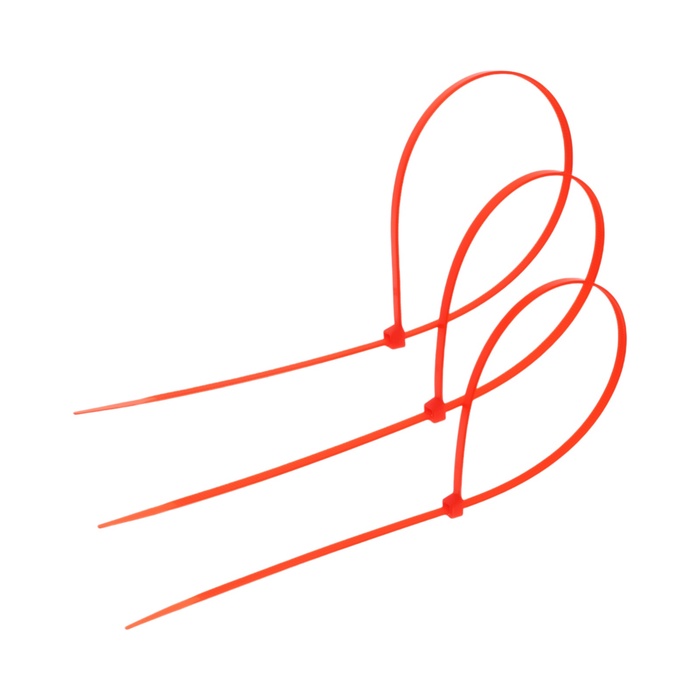 Хомут нейлоновый для стяжки, ТУНДРА, 4.8×400 мм, красный, 25 шт. - Фото 1