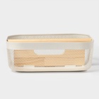 Корзинка универсальная LaDо́m «Половинки», прямоугольная, с ручкой, 32.5×24.5×11.5 см, белая - Фото 6