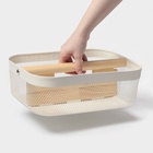 Корзинка универсальная LaDо́m «Половинки», прямоугольная, с ручкой, 32.5×24.5×11.5 см, белая - Фото 8