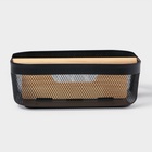 Корзинка универсальная LaDо́m «Половинки», прямоугольная, с ручкой, 32.5×24.5×11.5 см, чёрная - Фото 5