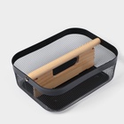 Корзинка универсальная LaDо́m «Половинки», прямоугольная, с ручкой, 32.5×24.5×11.5 см, чёрная - Фото 6