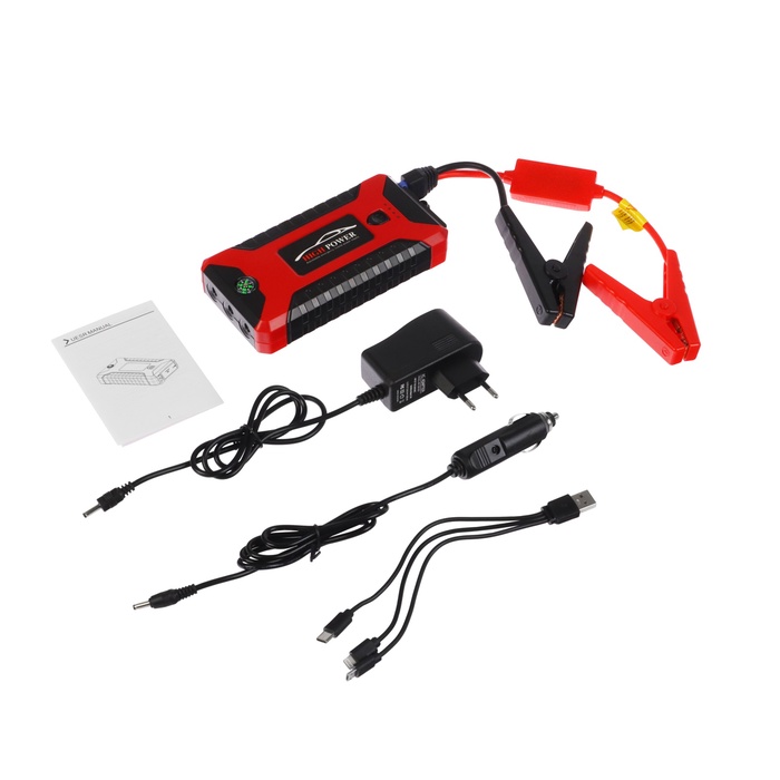Пуско-зарядное устройство 6000 мАч, 3 LED, 4USB, DC 12V - Фото 1
