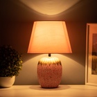 Настольная лампа с абажуром RISALUX «Успех», 1×Е14, 40 Вт, розовый, 22×22×33 см - фото 30818173