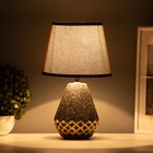 Настольная лампа с абажуром RISALUX «Виктория», 1×Е14, 40 Вт, кофейный/золото, 20×20×32 см 10767613