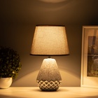 Настольная лампа с абажуром RISALUX «Виктория», 1×Е14, 40 Вт, серый, 20×20×32 см 10767615