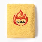 Полотенце махровое «Огонь в сердце», 35×60 см, хлопок 100%, жёлтое - Фото 4