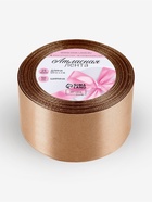 Лента атласная, 50 мм, 23±1 м, нежно-коричневая - Фото 4