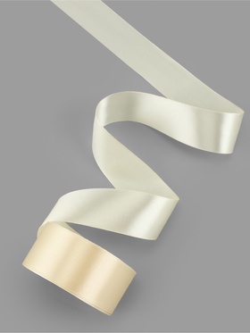 Лента атласная, 40 мм, 23±1 м, сливочная
