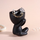 Сувенирная подставка для мелочей «Мистер Грин: любитель тишины», 9.8?6.7?8 см, чёрный, керамика (комплект 3 шт) - фото 30348127