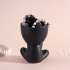 Сувенирная подставка для мелочей «Мистер Грин: любитель тишины», 9.8?6.7?8 см, чёрный, керамика (комплект 3 шт) - фото 30348128