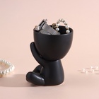 Сувенирная подставка для мелочей «Мистер Грин: любитель тишины», 9.8?6.7?8 см, чёрный, керамика (комплект 3 шт) - фото 30348129