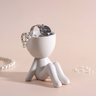 Сувенирная подставка для мелочей «Мистер Грин на чиле», 9.5?6.7?9.5 см, белый, керамика (комплект 5 шт) - фото 30348140