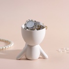 Сувенирная подставка для мелочей «Мистер Грин на чиле», 9.5?6.7?9.5 см, белый, керамика (комплект 5 шт) - фото 30348141