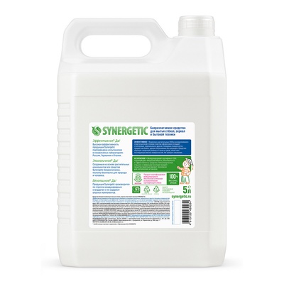 Средство моющее Synergetic, для окон и зеркал, 5 л