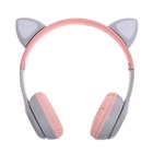 УЦЕНКА Беспроводные наушники «Котик», световые эффекты, складные, серый - Фото 2