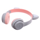 УЦЕНКА Беспроводные наушники «Котик», световые эффекты, складные, серый - Фото 4