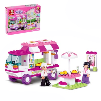 УЦЕНКА Конструктор Sluban «Розовая мечта: мобильный ресторан», 102 детали
