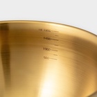 Миски-салатники Sphere, 950 мл, 1,55 л, 2,4 л, 3,4, с мерной шкалой, нержавеющая сталь, набор 4 шт, золотые 10690579 - фото 16928227