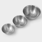 Миски-салатники Sphere, 950 мл, 1.55 л, 3.4 л, с мерной шкалой, нержавеющая сталь, набор 3 шт, серебряные - Фото 4