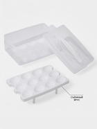 Контейнер для хранения яиц, 24 ячейки, двухуровневый, пластик, 24×16×11 см, белый - Фото 2