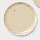 Тарелки Доляна «Коралл», d=20.8 см, набор 2 шт., фарфор, бежевые - Фото 3