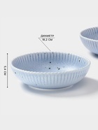 Тарелки глубокие Доляна «Коралл», 700 мл, d=18.2 см, набор 2 шт., фарфор, голубые - Фото 2