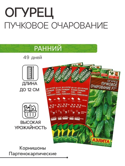 Семена Огурец "Пучковое очарование", F1,набор 5 шт