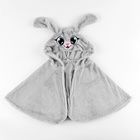 Карнавальная накидка «Заяц», рост 104-128 см, длина с капюшоном 60 см, без капюшона 35 см, серый - Фото 2