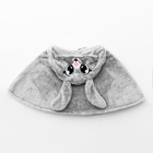 Карнавальная накидка «Заяц», рост 104-128 см, длина с капюшоном 60 см, без капюшона 35 см, серый - Фото 4