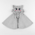 Карнавальная накидка «Кошка», рост 104-128 см, длина с капюшоном 60 см, без капюшона 35 см, серый - Фото 2