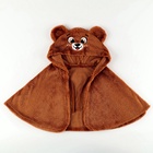 Карнавальная накидка «Медведь», рост 104-128 см, длина с капюшоном 60 см, без капюшона 35 см, коричневый - Фото 2