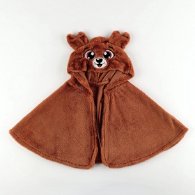 Карнавальная новогодняя накидка «Олень», рост 104-128 см, длина с капюшоном 60 см, без капюшона 35 см, коричневый