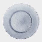 Тарелка подстановочная Magistro «Рифл», d=32.5 см, стекло, серая - Фото 3