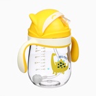 Поильник детский M&B «Котик» с трубочкой, от 9 мес., 280 мл., молочно-желтый - Фото 2